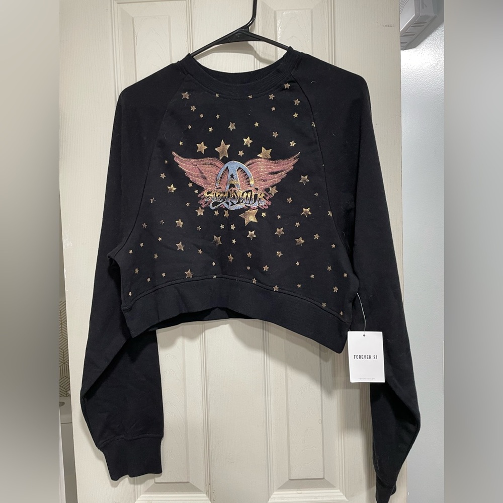 Black crop sweater